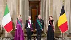 Il Presidente della Repubblica Sergio Mattarella e la Sig.ra Laura con Sua Maestà il Re dei Belgi Filippo I e Sua Maestà la Regina Mathilde (foto di Francesco Ammendola - Ufficio per la Stampa e la Comunicazione della Presidenza della Repubblica)