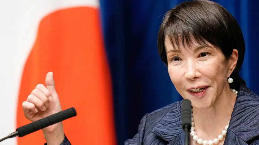 epa12470070 Japan's Prime Minister Sanae Takaichi speaks during a press conference at the PM's office in Tokyo, Japan, 21 October 2025. Takaichi became Japan's first female prime minister on 21 October. EPA/EUGENE HOSHIKO / POOL