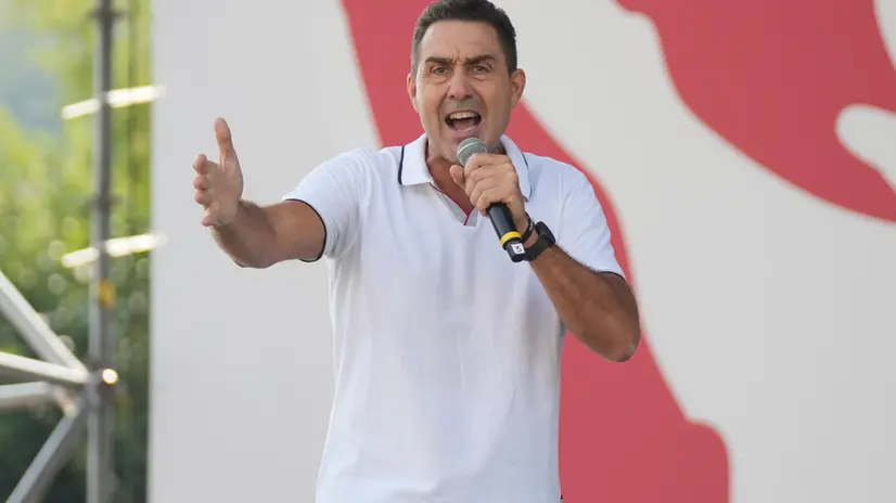 Roberto Vannacci (Deputy Secretary of Lega, Member of the European Parliament) during the traditional Lega party rally in Pontida (Bergamo), 21 september 2025. ANSA/MICHELE MARAVIGLIA