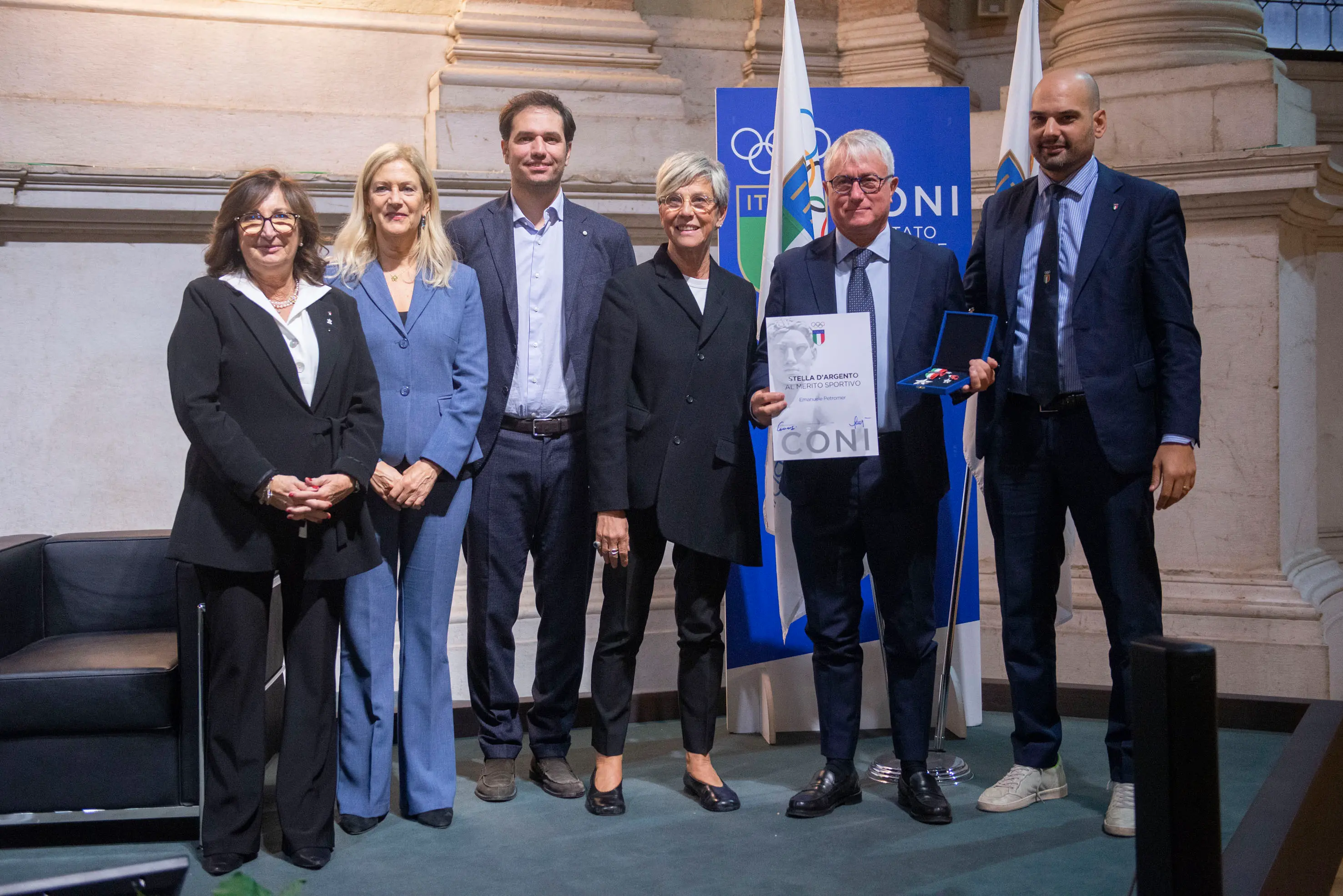 SPORT BRESCIA PALAZZO LOGGIA SALONE VANVITELLIANO CERIMONIA DI CONSEGNA ONORIFICENZE CONI 2023 NELLA FOTO PREMIAZIONI 21-10-2025 PIERPAOLO PAPETTI AGENZIA NEWREPORTER