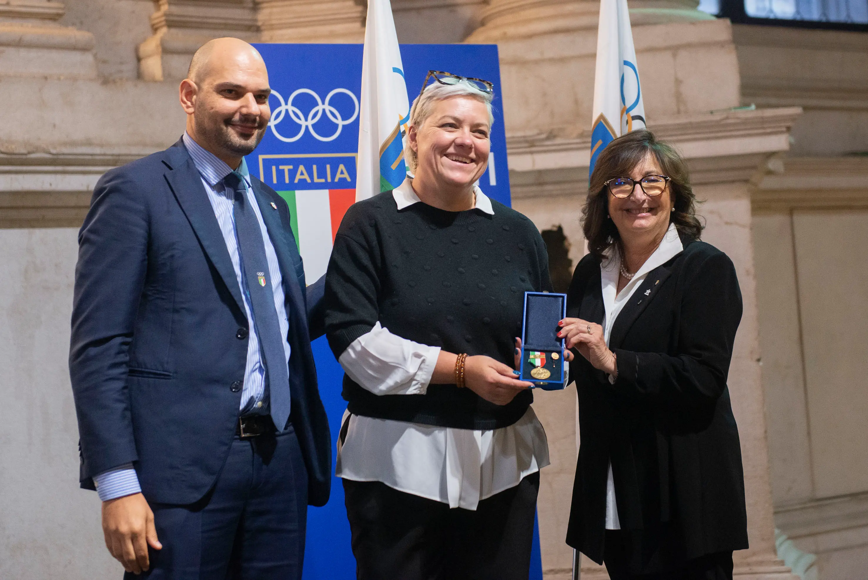 SPORT BRESCIA PALAZZO LOGGIA SALONE VANVITELLIANO CERIMONIA DI CONSEGNA ONORIFICENZE CONI 2023 NELLA FOTO PREMIAZIONI 21-10-2025 PIERPAOLO PAPETTI AGENZIA NEWREPORTER