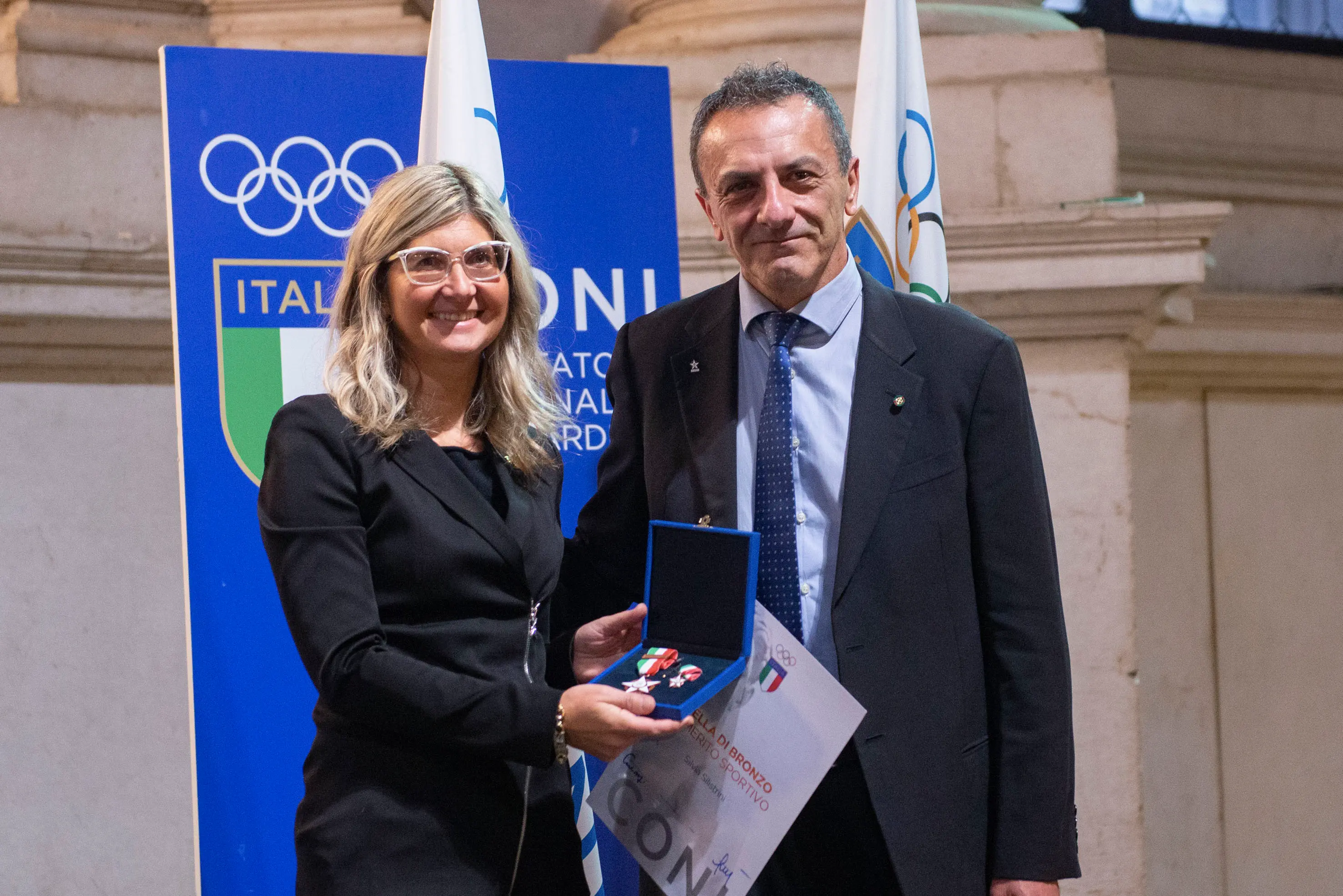SPORT BRESCIA PALAZZO LOGGIA SALONE VANVITELLIANO CERIMONIA DI CONSEGNA ONORIFICENZE CONI 2023 NELLA FOTO PREMIAZIONI 21-10-2025 PIERPAOLO PAPETTI AGENZIA NEWREPORTER