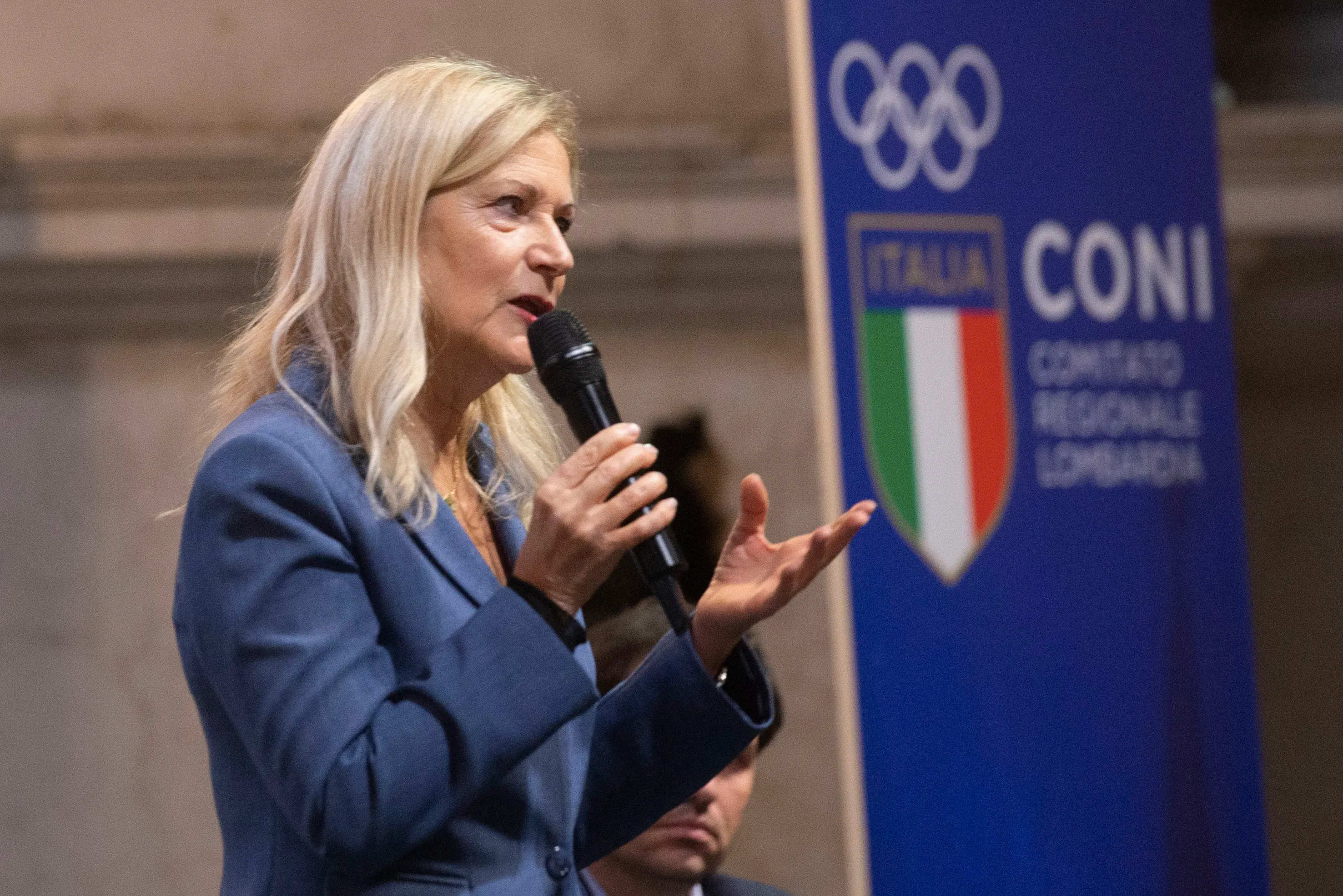 SPORT BRESCIA PALAZZO LOGGIA SALONE VANVITELLIANO CERIMONIA DI CONSEGNA ONORIFICENZE CONI 2023 NELLA FOTO ANNA CHITI BATELLI 21-10-2025 PIERPAOLO PAPETTI AGENZIA NEWREPORTER