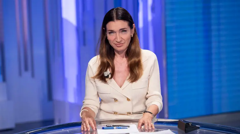 L’imprenditrice Elisabetta Franchi durante il programma televisivo “Porta a Porta” negli studi Rai. Roma 18 maggio 2022 ANSA/MASSIMO PERCOSSI