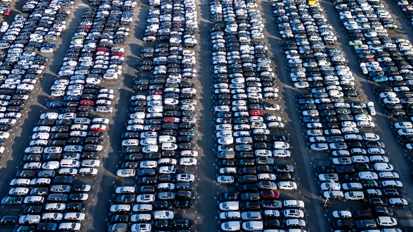 epa12012155 New cars parked at a logistics terminal in Essen, Germany, 05 April 2025. On 02 April, US President Trump announced a series of 'reciprocal tariffs' on US trading partners, including a 20 percent tariff on all imports from the European Union (EU). EPA/CHRISTOPHER NEUNDORF