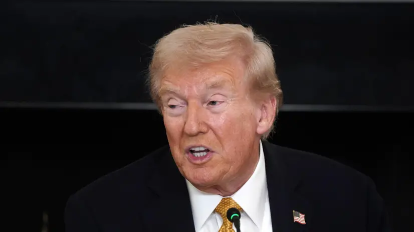 epa12476784 US President Donald Trump speaks during a roundtable with the Homeland Security Task Force in the State Dining Room of the White House in Washington, DC, USA, 23 October 2025. EPA/WILL OLIVER / POOL POOL
