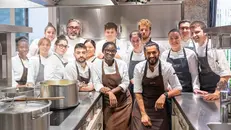 Chef Léveillé con la sua brigata attuale