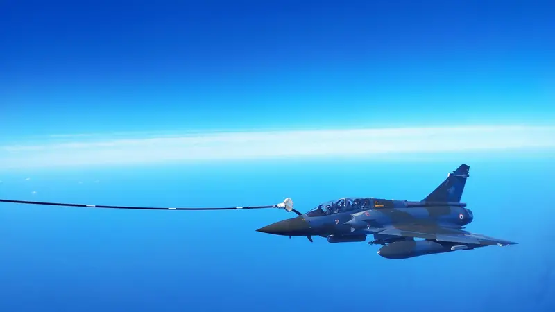 epa12435414 A French Air Force Mirage 2000N fighter jet participates in air combat drill 'VOLFA', in Istres, France, 06 October 2025. VOLFA is the annual operational readiness exercise for the French Air and Space Force’s conventional air units. Organized by the French Air Defense and Air Operations Command (CDAOA), the 2025 edition runs from 22 September to 10 October across France, involving over 50 aircraft and 1,000 airmen. EPA/SEBASTIEN NOGIER