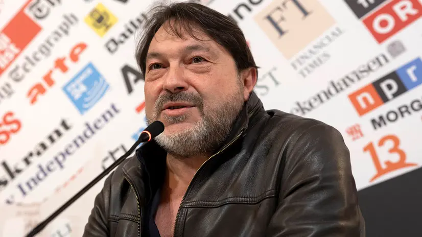 Il giornalista Sigfrido Ranucci, all’iniziativa: Media Freedom art, riforma Rai, conflitti di interesse. No al DL sicurezza. Organizzata dalla Stampa Estera. Roma, 15 aprile 2025 ANSA/MASSIMO PERCOSSI