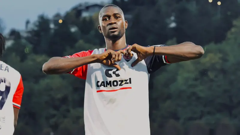 Ndiaye esulta dopo il gol - Foto Ufficio stampa Lumezzane