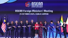 epa12479997 (L-R) Lao’s Minister of Foreign Affairs Thongsavanh Phomvihane; Myanmar's Permanent Secretary of the Ministry of Foreign Affairs, U Hau Khan Sum; Singapore’s Permanent Secretary of Foreign Affairs Albert Chu; Thailand’s Minister of Foreign Affairs Sihasak Phuangketkeow; Vietnam’s Deputy Minister of Foreign Affairs Dang Hoang Giang; Malaysia’s Minister of Foreign Affairs Mohamad Hasan; Philippines’ Secretary of Foreign Affairs Maria Theresa P. Lazaro; unidentified Brunei representative; Cambodia’s Deputy Prime Minister and Minister of Foreign Affairs and International Cooperation Prak Sokhonn; Indonesia’s Minister for Foreign Affairs Sugiono; Timor-Leste’s Minister of Foreign Affairs and Cooperation Bendito dos Santos Freitas and ASEAN Secretary-General Kao Kim Hourn pose for a group photo during the ASEAN Foreign Ministers’ Meeting ahead of the Association of Southeast Asian Nations (ASEAN) Summit at the Kuala Lumpur Convention Centre (KLCC), in Kuala Lumpur, Malaysia, 25 October 2025. The 47th Asean Summit and Related Summits is scheduled to take place in Kuala Lumpur from 26 to 28 October. EPA/HOW HWEE YOUNG