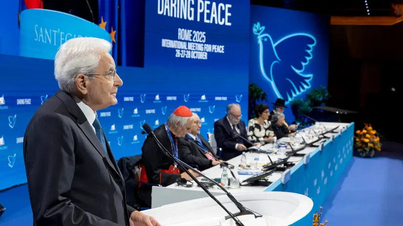 Roma - Il Presidente della Repubblica Sergio Mattarella all’incontro internazionale per la pace dal titolo “Osare la pace-Religioni e Culture in dialogo”, oggi 26 ottobre 2025. (Foto di Paolo Giandotti - Ufficio Stampa per la Stampa e la Comunicazione della Presidenza della Repubblica)