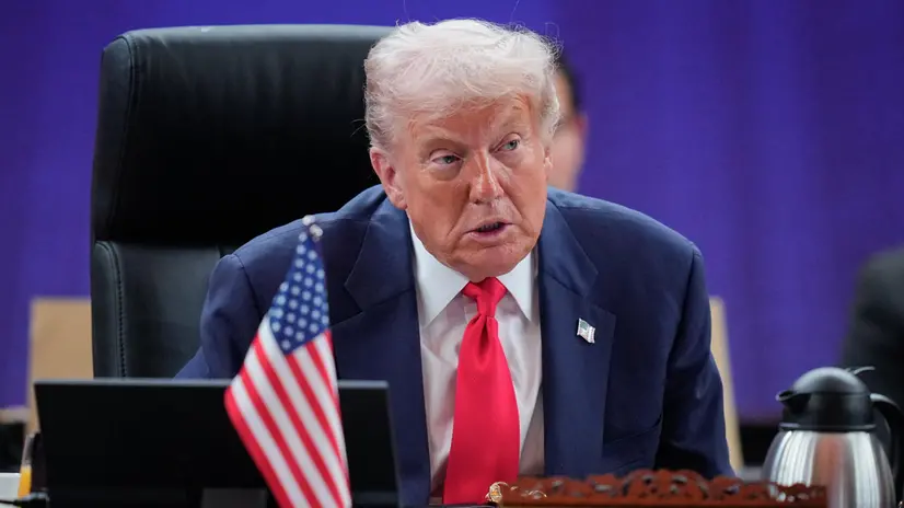 epa12483245 US President Donald Trump speaks during the Association of Southeast Asian Nations (ASEAN) Summit at the Kuala Lumpur Convention Centre (KLCC) in Kuala Lumpur, Malaysia, 26 October 2025. The 47th ASEAN Summit and Related Summits are being held in the Malaysian capital from 26 to 28 October 2025. EPA/VINCENT THIAN / POOL