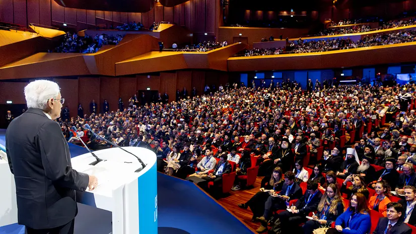 Roma - Il Presidente della Repubblica Sergio Mattarella all’incontro internazionale per la pace dal titolo “Osare la pace-Religioni e Culture in dialogo”, oggi 26 ottobre 2025. (Foto di Paolo Giandotti - Ufficio Stampa per la Stampa e la Comunicazione della Presidenza della Repubblica)