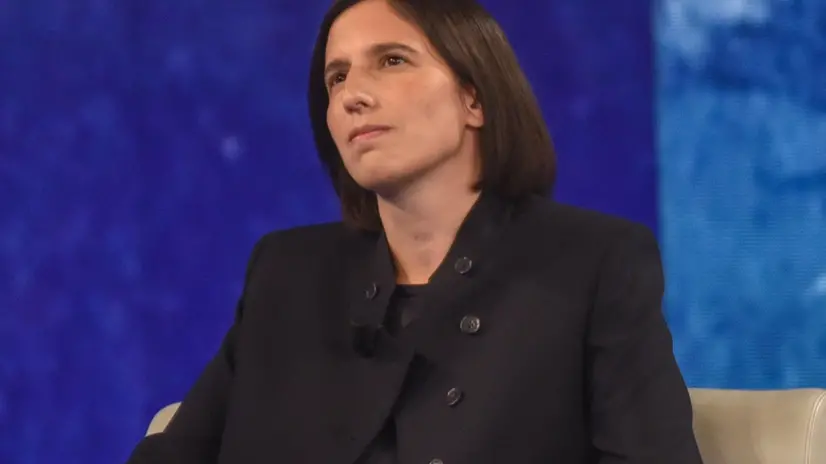 Elly Schlein durante la puntata della trasmissione Che tempo che fa negli studi de La Nove di via Feltre, Milano 26 Ottobre 2025 ANSA/MATTEO CORNER NPK