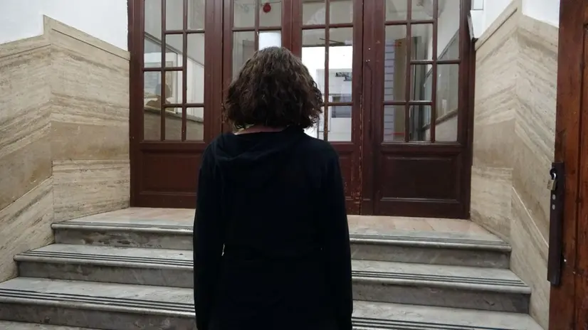 I ragazzi del collettivo del liceo Albertelli di Roma dopo la vicenda dei presunti approcci opachi del prof verso una alunna, Roma, 4 novembre 2022. ANSA/ CECILIA FERRARA