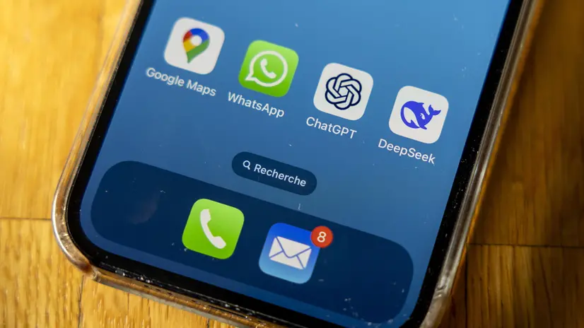 epa11858482 The icon of the US app ChatGPT and the icon of the Chinese app DeepSeek are seen on a mobile phone, in Geneva, Switzerland, 28 January 2025. Shares in major tech firms plummeted following the growing popularity of Deepseek, a Chinese artificial intelligence (AI) app that offers comparable performance at a fraction of the cost of its rivals. EPA/SALVATORE DI NOLFI