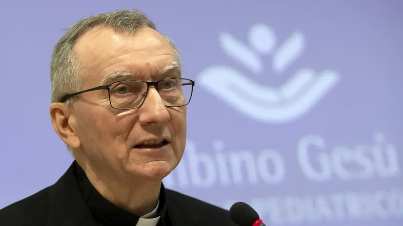 Il Cardinale Pietro Parolin, in occasione della presentazione del Bilancio Sociale del Bambino Gesù, Roma, 11 luglio 2018. ANSA/ MASSIMO PERCOSSI