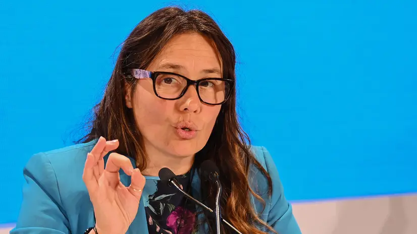 Solfagnano - G7 inclusione e disabilità Il Ministro della disabilità Alessandra Locatelli durante la conferenza stampa di chiusura Solfagnano 16 Ottobre 2024 foto Gian Matteo Crocchioni