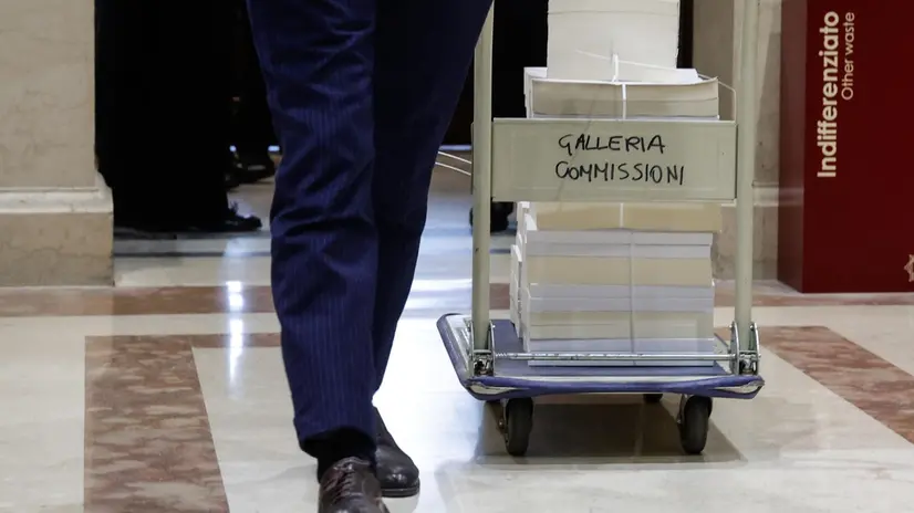 Faldoni contenenti le norme da approvare - Foto Ansa © www.giornaledibrescia.it