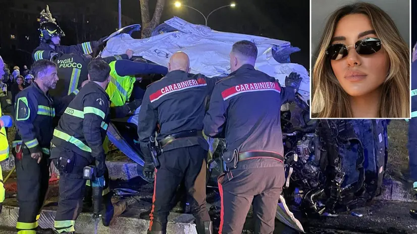 Il luogo dell'incidente e la foto di Beatrice Bellucci, la 20enne che ha perso la vita nello scontro mortale, nella tarda serata di ieri, in via Cristoforo Colombo, all'altezza di piazza dei Navigatori. Coinvolte due auto su cui viaggiavano 4 giovani di età compresa tra i 20 e i 22 anni. I giovani sono stati estratti dalle lamiere dai vigili del fuoco e trasportati d'urgenza in ospedale dove una ragazza di 20 anni poi morta a causa delle gravi ferite riportate, ROMA 25 ottobre 2025. ANSA +++ ATTENZIONE LA FOTO NON PUO' ESSERE PUBBLICATA O RIPRODOTTA SENZA L'AUTORIZZAZIONE DELLA FONTE DI ORIGINE CUI SI RINVIA +++ NPK