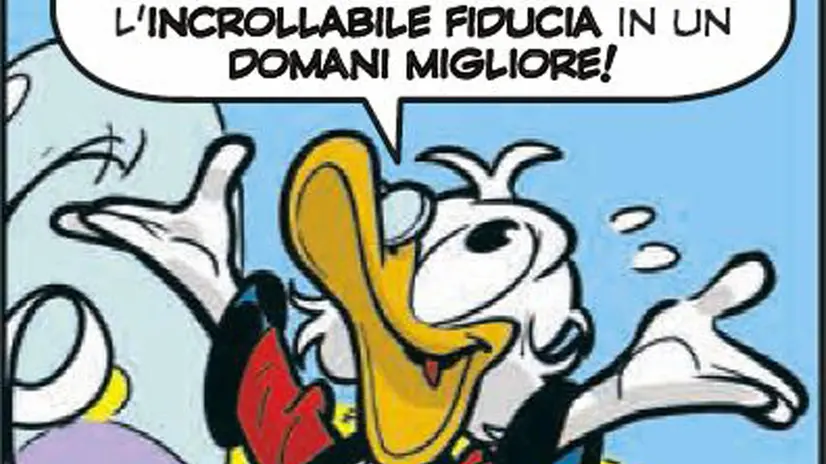Nuova iniziativa del settimanale ?Topolino? che, a partire dal numero 3120 in edicola da dopodomani 9 settembre, avvierà le pubblicazioni di quattro storie inedite della serie ?Tutti i milioni di Paperone?. Le quattro storie saranno accompagnate da altrettanti redazionali, in cui lo stesso Paperone spiegherà ai giovani lettori i rudimenti dell?economia. MILANO 7settembre 2015 ANSA/UFFICIO STAMPA PANINI +++ ANSA PROVIDES ACCESS TO THIS HANDOUT PHOTO TO BE USED SOLELY TO ILLUSTRATE NEWS REPORTING OR COMMENTARY ON THE FACTS OR EVENTS DEPICTED IN THIS IMAGE; NO ARCHIVING; NO LICENSING +++