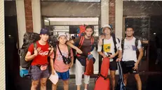 I cinque bresciani durante il loro Interrail del 1999