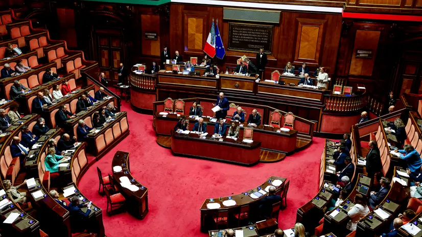 Il ministro alla Difesa Guido Crosetto in aula al Senato durante l’informativa urgente in ordine agli attacchi occorsi a danno della Global Sumud Flotilla e all’evoluzione della situazione sul fronte orientale europeo, Roma, 25 settembre 2025. ANSA/ANGELO CARCONI