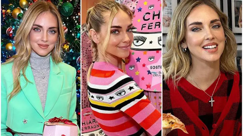 In una combo Chiara Ferragni durante i tre spot per il pandoro, l'uovo di Pasqua e la Cocacola. ANSA