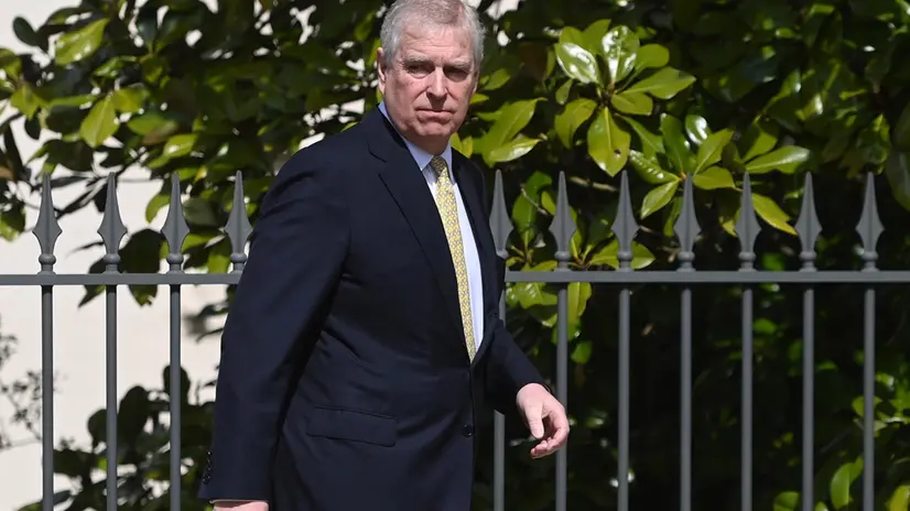 epa10566176 Britain's Prince Andrew, Duke of York departs the Easter Sunday service at St Georges Chapel at Windsor Castle in Windsor, Britain, 09 April 2023. EPA/NEIL HALL
