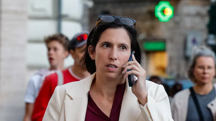 Elly Schlein alla Fondazione Marco Bresso durante la presentazione del libro di Linda Laura Sabbadini “Il Paese che conta. Come i numeri raccontano la nostra storia” edito da Marsilio, Roma, 24 Ottobre 2025. ANSA/GIUSEPPE LAMI