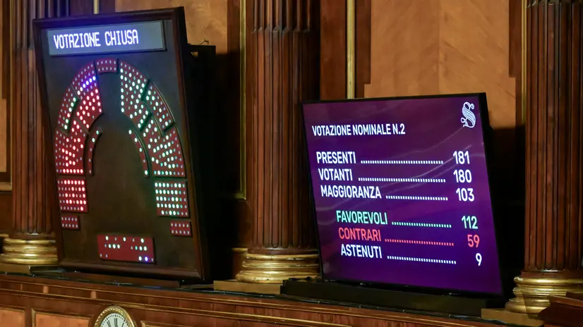 Il risultato del voto finale in Senato sul ddl sulla separazione delle carriere dei magistrati - Ansa © www.giornaledibrescia.it