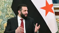 epa12455374 Syrian interim President Ahmed al-Sharaa attends a meeting with the Russian President at the Kremlin in Moscow, Russia, 15 October 2025. EPA/SERGEY BOBYLEV / SPUTNIK / KREMLIN POOL MANDATORY CREDIT