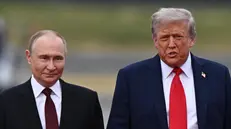 epa12303500 US President Donald Trump (R) welcomes Russian President Vladimir Putin, as they meet to negotiate at Joint Base Elmendorf-Richardson in Anchorage, Alaska, USA, 15 August 2025. EPA/SERGEY BOBYLEV/SPUTNIK/KREMLIN POOL / POOL MANDATORY CREDIT