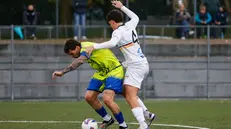 Sport Calcio Cazzago San Martino Eccellenza CazzagoBornato BSV Garda nella foto Alzani e Gussago 2/11/2025 bombana@newreporter