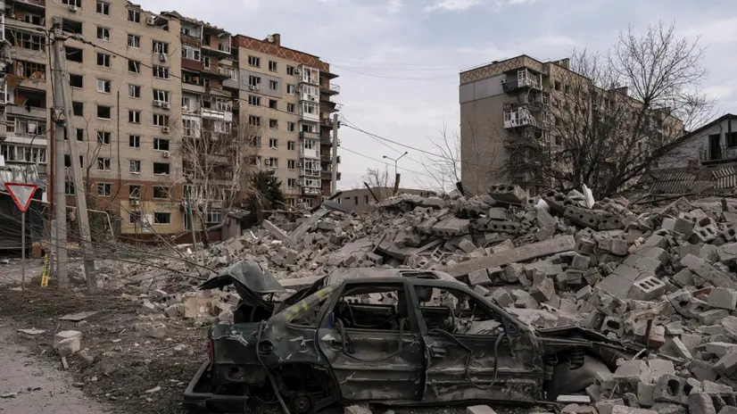 epa11989982 A handout picture made available by the press service of the 93rd Separate Mechanized Brigade of the Ukrainian Armed Forces on 26 March 2025 shows destruction in the center of Pokrovsk, Donetsk region, Ukraine, 25 March 2025, amid the ongoing Russian invasion. Russian troops entered Ukrainian territory on 24 February 2022, starting a conflict that has provoked destruction and a humanitarian crisis. EPA/PPRESS SERVICE OF THE 93RD SEPARATE MECHANIZED BRIGADE HANDOUT HANDOUT EDITORIAL USE ONLY/NO SALES