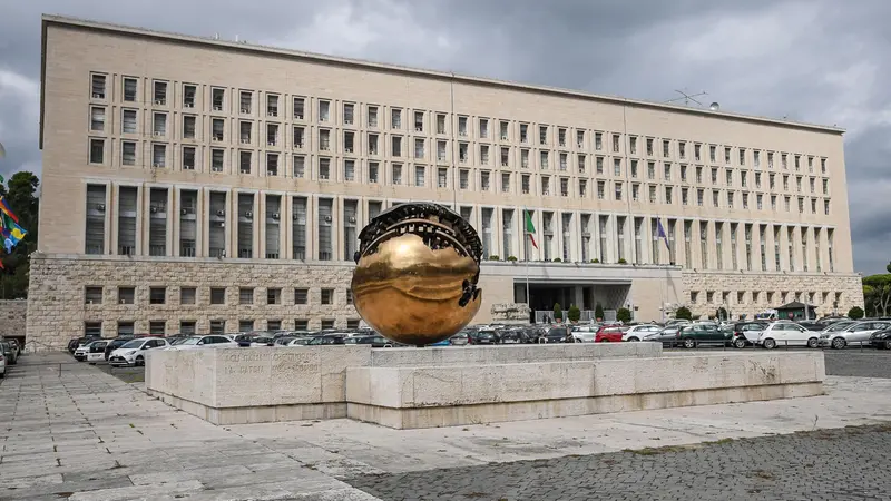 Veduta esterna del palazzo della Farnesina, sede del ministero degli Esteri, Roma, 10 ottobre 2019. ANSA/ALESSANDRO DI MEO