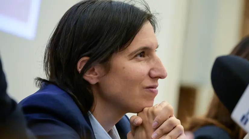 La segretaria del Partito Democratico, Elly Schlein, durante la conferenza stampa in Senato sul ddl appena approvato in aula sulla separazione delle carriere dei magistrati, Roma, 30 ottobre 2025. ANSA/RICCARDO ANTIMIANI