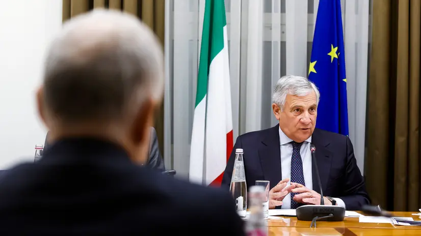 Il ministro degli Affari Esteri Antonio Tajani durante il Comitato di Garanzia per i Fondi di Coesione, presso la Farnesina, Roma, 03 novembre 2025. ANSA/ANGELO CARCONI