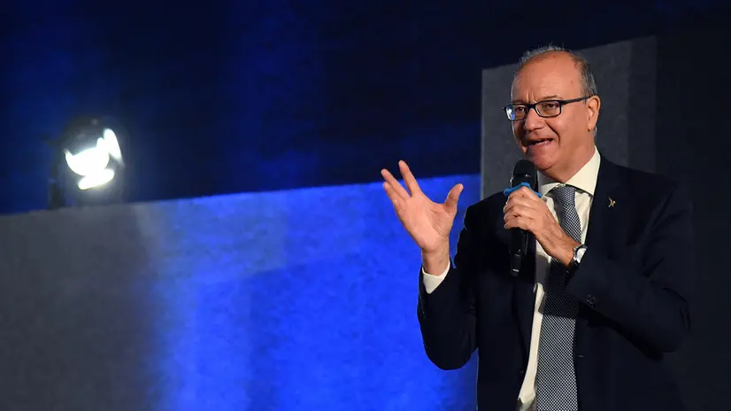 Il ministro dell’Istruzione e del Merito Giuseppe Valditara alla premiazione del contest di ACEA ‘Alla ricerca della goccia perduta: Riuso e Risparmio dell’acqua’ presso la Biblioteca Nazionale Centrale Roma 28 ottobre 2025 ANSA/FABIO CIMAGLIA (NPK)