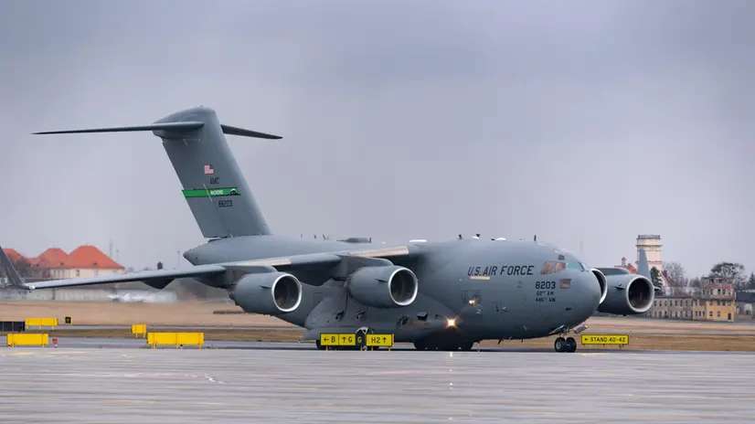 Un C17 Globemaster del 62nd Airlift Wing dell'Usaf - Foto Epa © www.giornaledibrescia.it