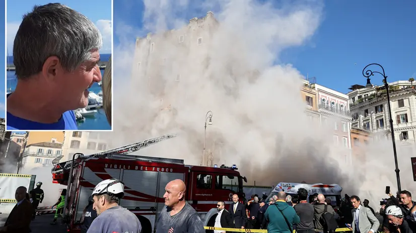 COMBO CON OPERAIO MORTO Crollo largo Corrado Ricci Roma 3 novembre 2025. ANSA/MASSIMO PERCOSSI