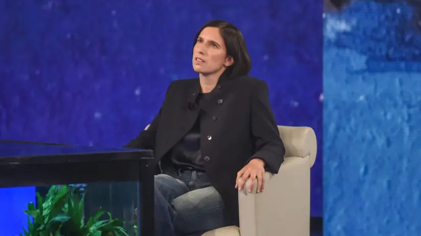 Elly Schlein durante la puntata della trasmissione Che tempo che fa negli studi de La Nove di via Feltre, Milano 26 Ottobre 2025 ANSA/MATTEO CORNER NPK