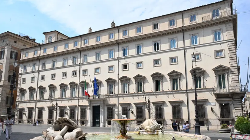 L'esterno di Palazzo Chigi a Roma, 14 agosto 2025. ANSA/MAURIZIO BRAMBATTI