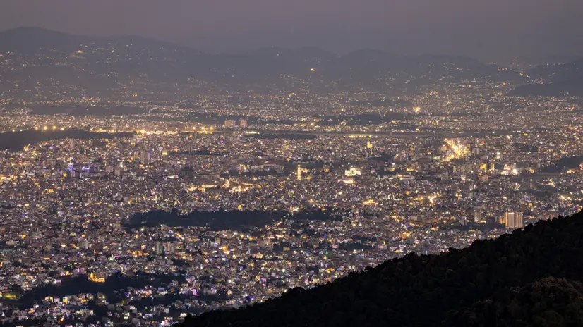 epa12472869 An overview of Kathmandu during the Diwali festival, the 'festival of lights', also known as Tihar celebration in Kathmandu, Nepal, 22 October 2025. The Tihar festival is the second major festival for Nepalese Hindus and it celebrates the victory of light over darkness. EPA/NARENDRA SHRESTHA