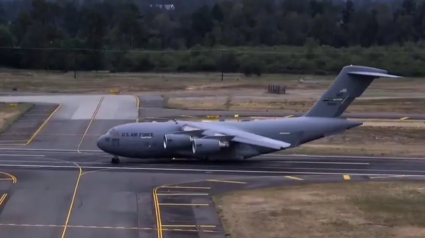 Un C17 Globemaster del 62nd Airlift Wing dell'Usaf - Foto Epa © www.giornaledibrescia.it