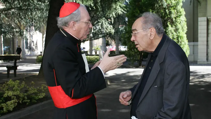 Mons. Enzo Giammancheri con il cardinale Giovanni Battista Re - © www.giornaledibrescia.it