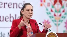 epa12486220 Mexican President Claudia Sheinbaum participates in her press conference at the National Palace in Mexico City, Mexico, 27 October 2025. Sheinbaum affirmed that the relationship between Mexico and Spain remains active, although she noted that her government is still awaiting a response from the Spanish State to the letter sent in 2019 by former president Obrador, in which he requested an apology for the abuses committed during the conquest. EPA/MARIO GUZMAN