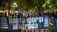 Presidio Basta morti in strada in vi aFratelli Bronzetti dopo l’investimento di Franco Bertolotti, Milano 6 Novembre 2025 ANSA/MATTEO CORNER