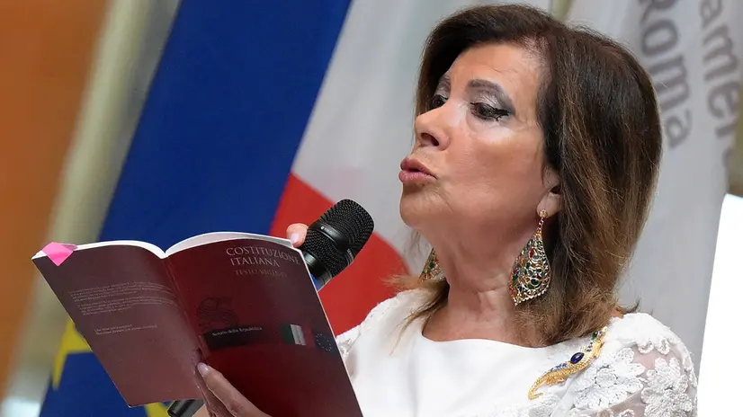 Il ministro per le Riforme Istituzionali e la Semplificazione Normativa, Maria Elisabetta Alberti Casellati, durante il convegno ''Le Buone Leggi. Semplificare per far ripartire l'Italia'', Roma, 19 settembre 2023. ANSA/ETTORE FERRARI